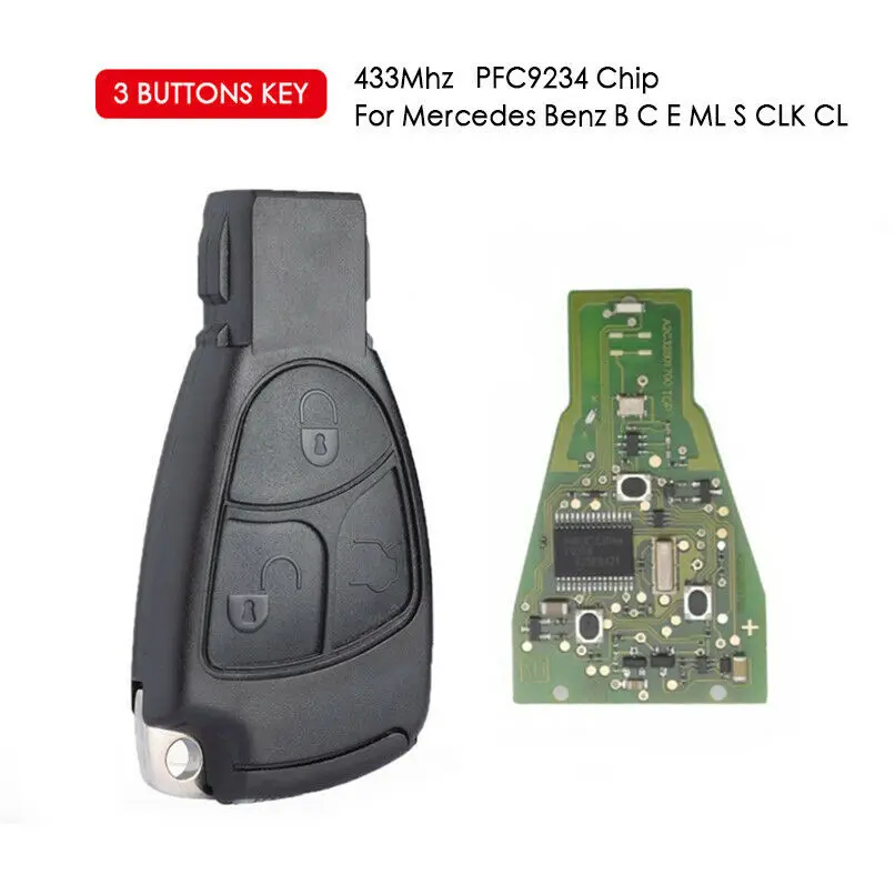 3 кнопки умный дистанционный ключ-брелок от машины 433Mhz для Mercedes Benz B C E ML S CLK CL