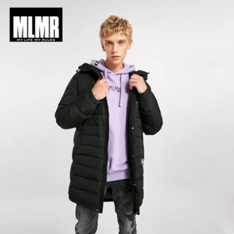 Красивый теплый мужской пуховик JackJones, Мужская зимняя длинная куртка с капюшоном и стоячим воротником, 218412515