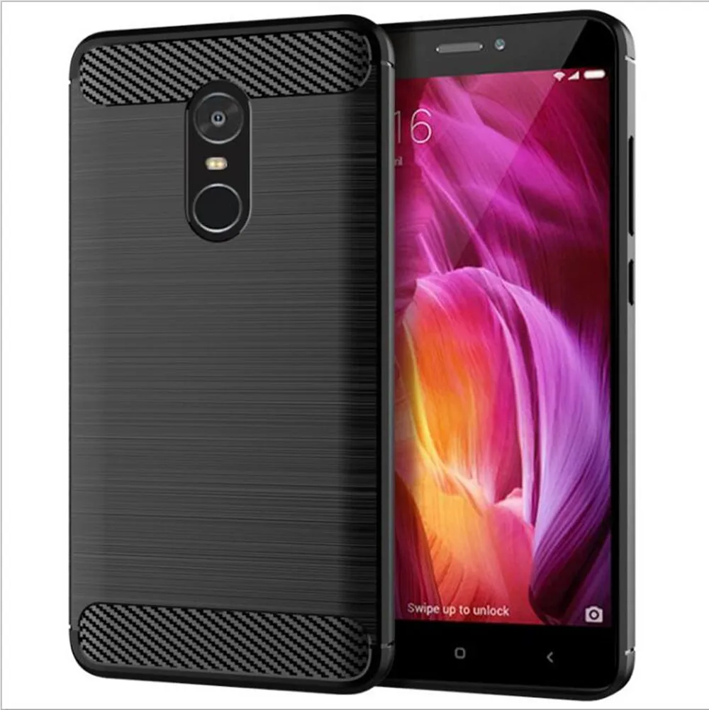 Чехол для Xiaomi Redmi Note 4X чехол из углеродного волокна ударопрочный телефона 4 с