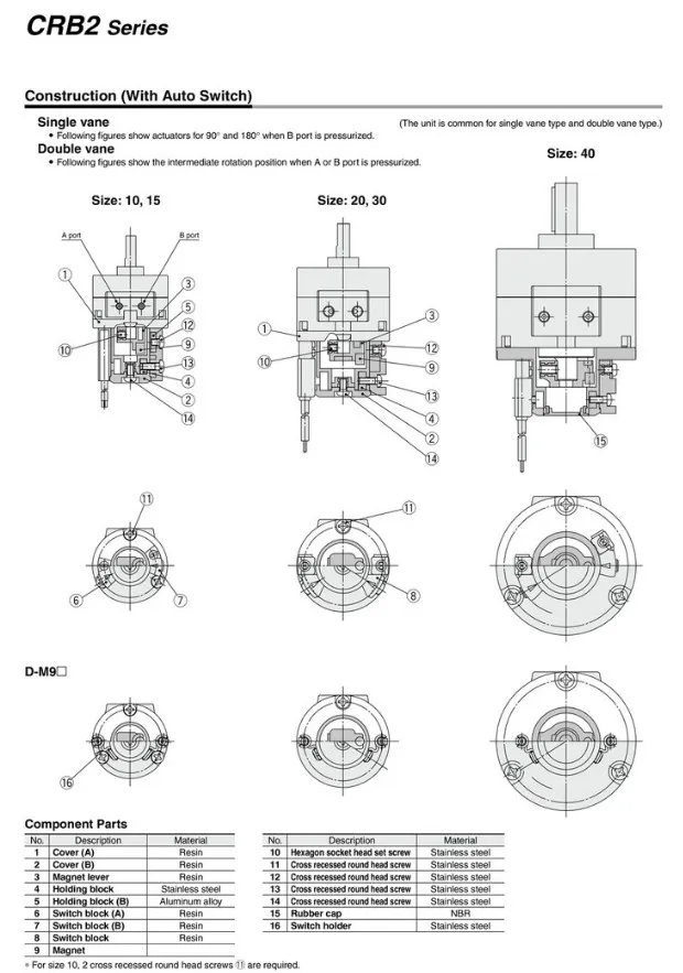 CRB2BW15-180S CRB2BW15-270S SMC лопасти типа Осциллирующий цилиндр воздушный цилиндр пневматический компонент пневматические инструменты CRB2BW серии