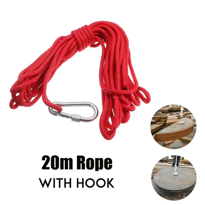 

20M Fishing Magnet Rope with Hook For Neodymium Recovery Salvage Magnet Hanging