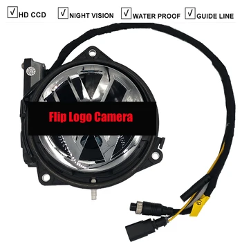 

CCD Car Flip Logo Rear View Reversing Camera for VW Volkswagen Magotan Passat CC Golf 5/6 7 MK5 MK6 MK7 Jetta Polo RCA port