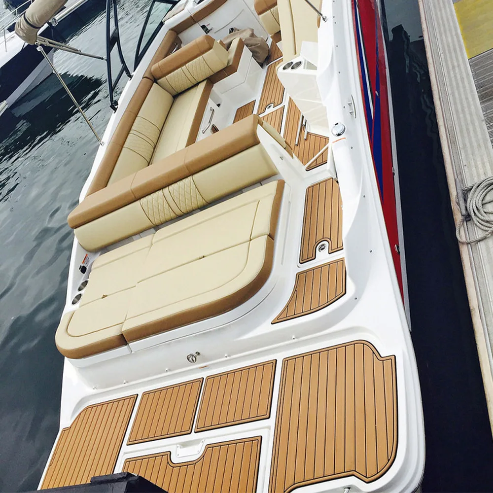 900x2400x5mm EVA Foam Faux Teak Decking Sheet Non Skid Self Adhesive Boat Deck Anti-fatigue Mat Yacht Flooring Pad 3
