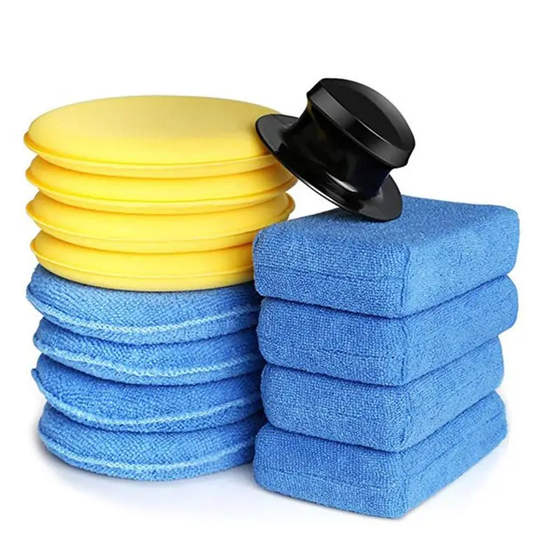 

13 Pcs Car Polish Wax Foam Sponges Set Scratch Free Applicator Pads for Auto Automobile Multipurpose Clean Maintenance