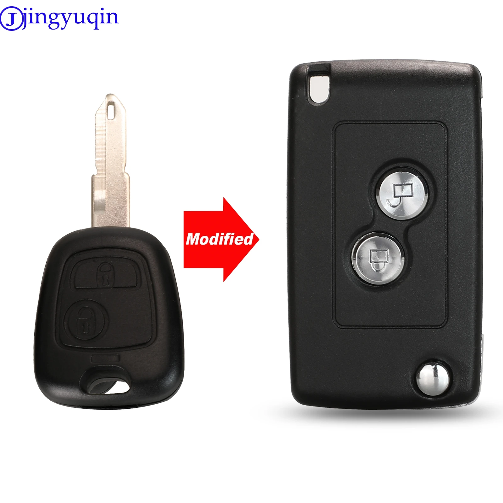 Модифицированный чехол jingyuqin для Citroen C2 C3 Xsara PicassoFor Peugeot 206 306 406|Ключ от авто| |