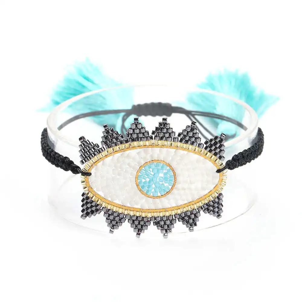 Go2boho MIYUKI Bracelet Evil Eye Pulseras Mujer Blue Boho Shell Bracelets Mexican Jewelry Women Natural Stone Accesorios
