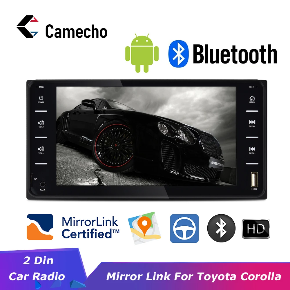 Camecho 2 Din Автомобильный мультимедийный плеер GPS WIFI Авторадио MP5 сенсорный экран