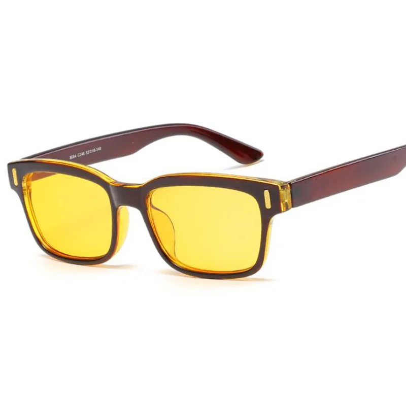 Brown Yellow RBENN анти-Синие лучи Компьютерные очки для мужчин и женщин синий свет блокирующие игровые очки Анти-усталость очки с желтым Lense - Цвет оправы: Brown Yellow