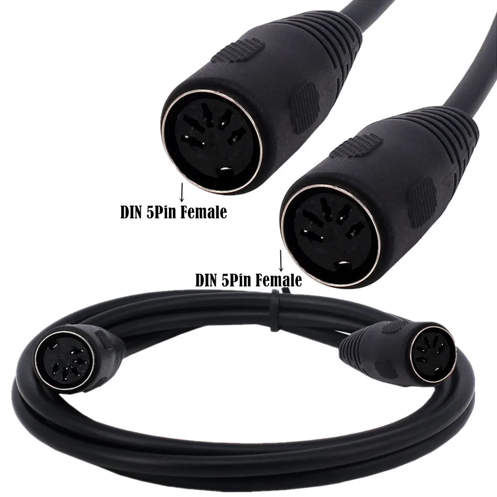 

MIDI DIN 5P Extension Cable MIDI 5Pin DIN Female To Female Audio 15cm 100cm 150cm 300cm cable DIN 5pin female to female