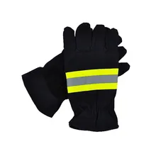 Черные защитные перчатки для рук пожарного пожарные огнезащитные рабочие перчатки со светоотражающим материалом