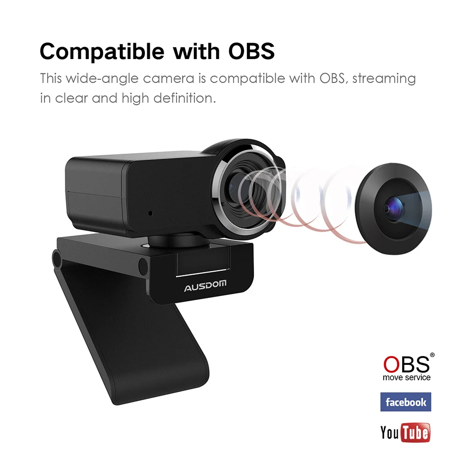 Ausdom Aw635 Hd 1080 720pウェブカメラノイズキャンセとマイクpcカメラwebカムコンピュータobs Skype Youtube Webcams Aliexpress