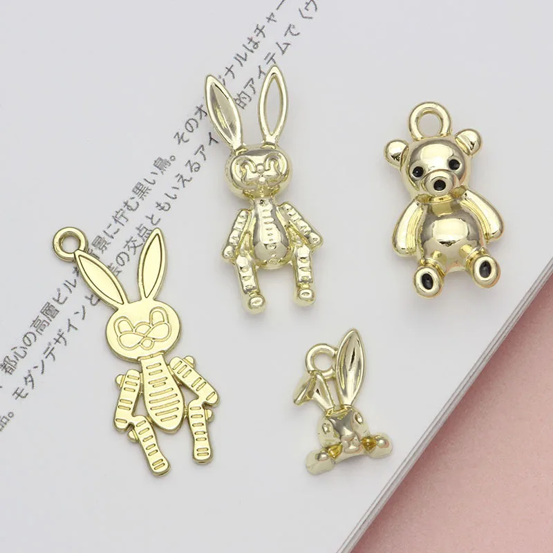 

10pcs Animal Pendant Charms Golden Color Pendant for Earrings Setting Necklace Jewelry Making Accessories