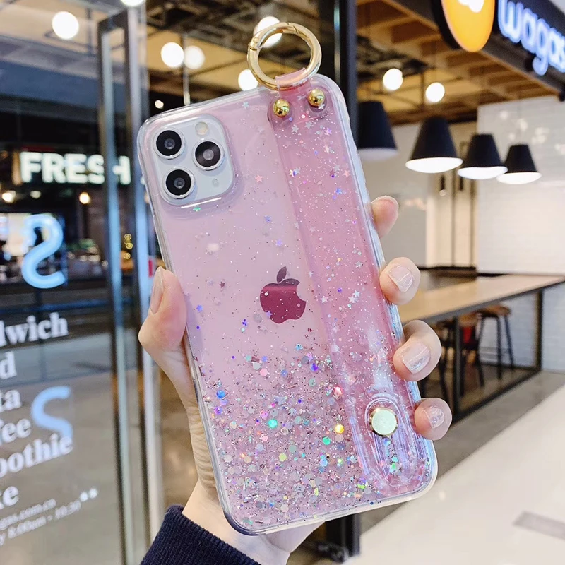 Allchw Блестящий Звездный ремешок на руку чехол для телефона iPhone 11 Pro Max X XR XS 6 6S 7 8 Plus