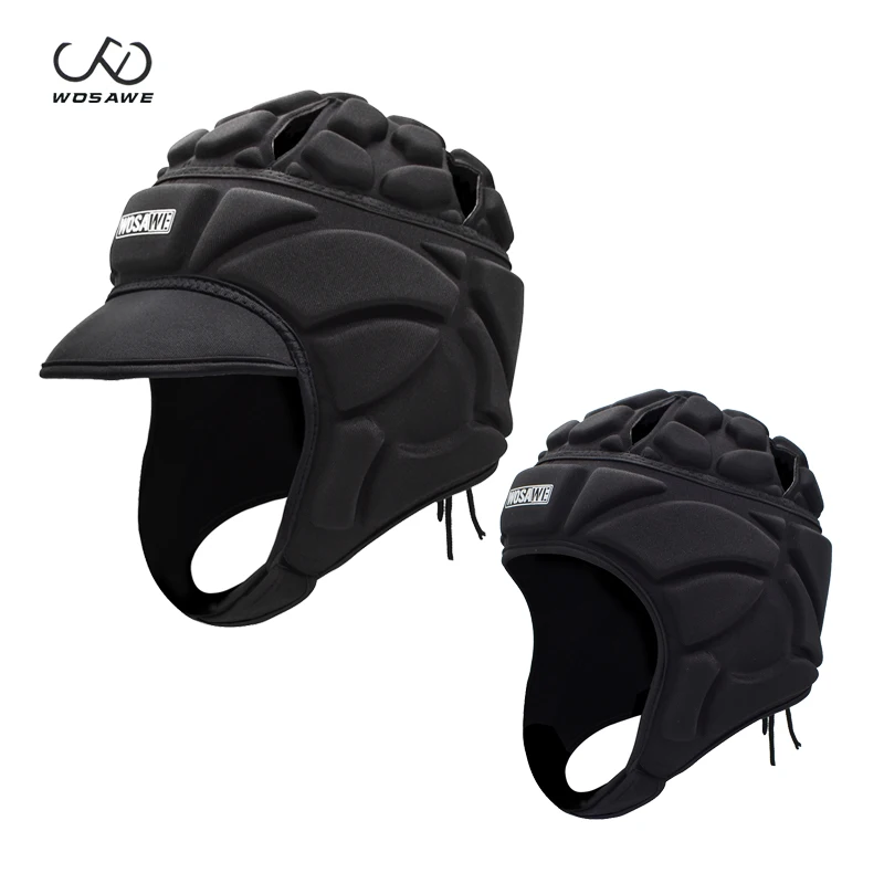 

WOSAWE Profession Football Soccer Baseball Goalkeeper Helmet Sports Rugby Scrum Cap Head Guard Goalie Roller Hat Fiber Head Gear