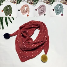 Новинка; хлопковый шарф ярких цветов в горошек с треугольными чашечками; милые детские нагрудники для маленьких девочек; Детские шарфы с воротником; Модный зимний подарок