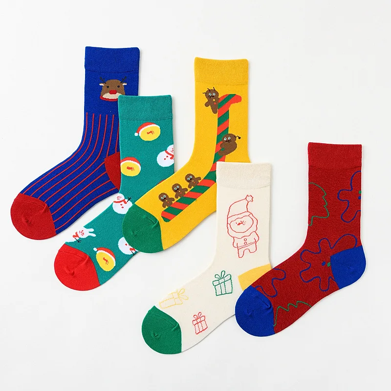 Женские носки, новинка, женские носки с мультипликационным принтом, модные, эластичные, удобные, дышащие, дезодорирующие, женские носки