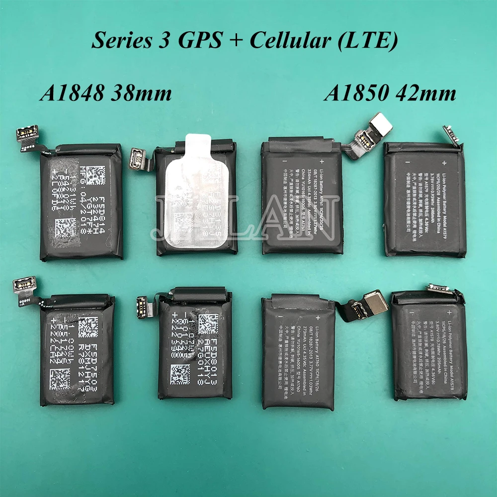 Часы серии 3 gps+ cellular(LTE) батарея 38 мм A1848 Real 279 мАч, 42 мм A1850 Real 352 мАч Новая батарея