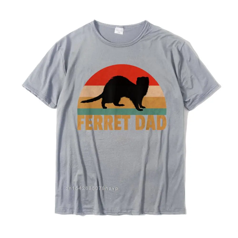 Fashion Men T-Shirt Printed On Fashionable Tops & Tees Pure Cotton Short Sleeve Printing Clothing Shirt O Neck Funny Ferret Retro Pet Ferret Dad Vintage Gift T-Shirt__1733. grey