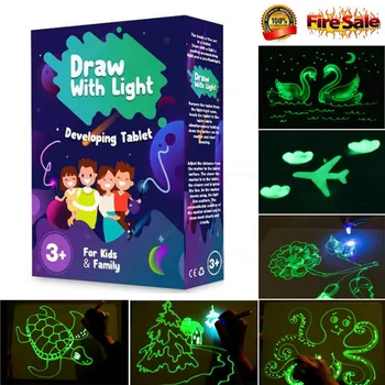 

2019 HOT Fluorescent Drawing Board Draw With Light Fun And Developing Toy Educational Magic Draw Gift Kids New