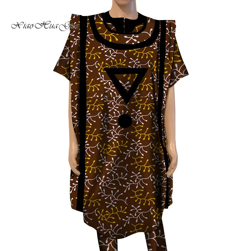 10 Dashiki Bazin Riche Ankara комплект из 3 предметов, короткий рукав, пальто и брюки, халат, африканская Повседневная Традиционная рубашка "Дашики", мужская одежда WYN566 - Цвет: 10