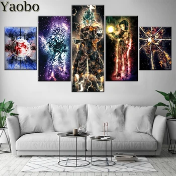 

Full Square round Diamond 5D DIY Diamond Painting Dragon Ball Z Embroidery Cross Stitch kits diamond Mosaic Home Decor 5 Panels