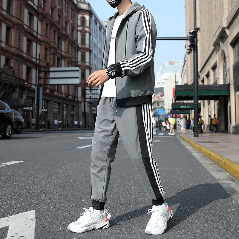 Promotion Men Sportswear Set Brand Mens Tracksuit Sporting Fitness Clothing Two Pieces Long Sleeve Jacket Pants Casual Men's Track Suits