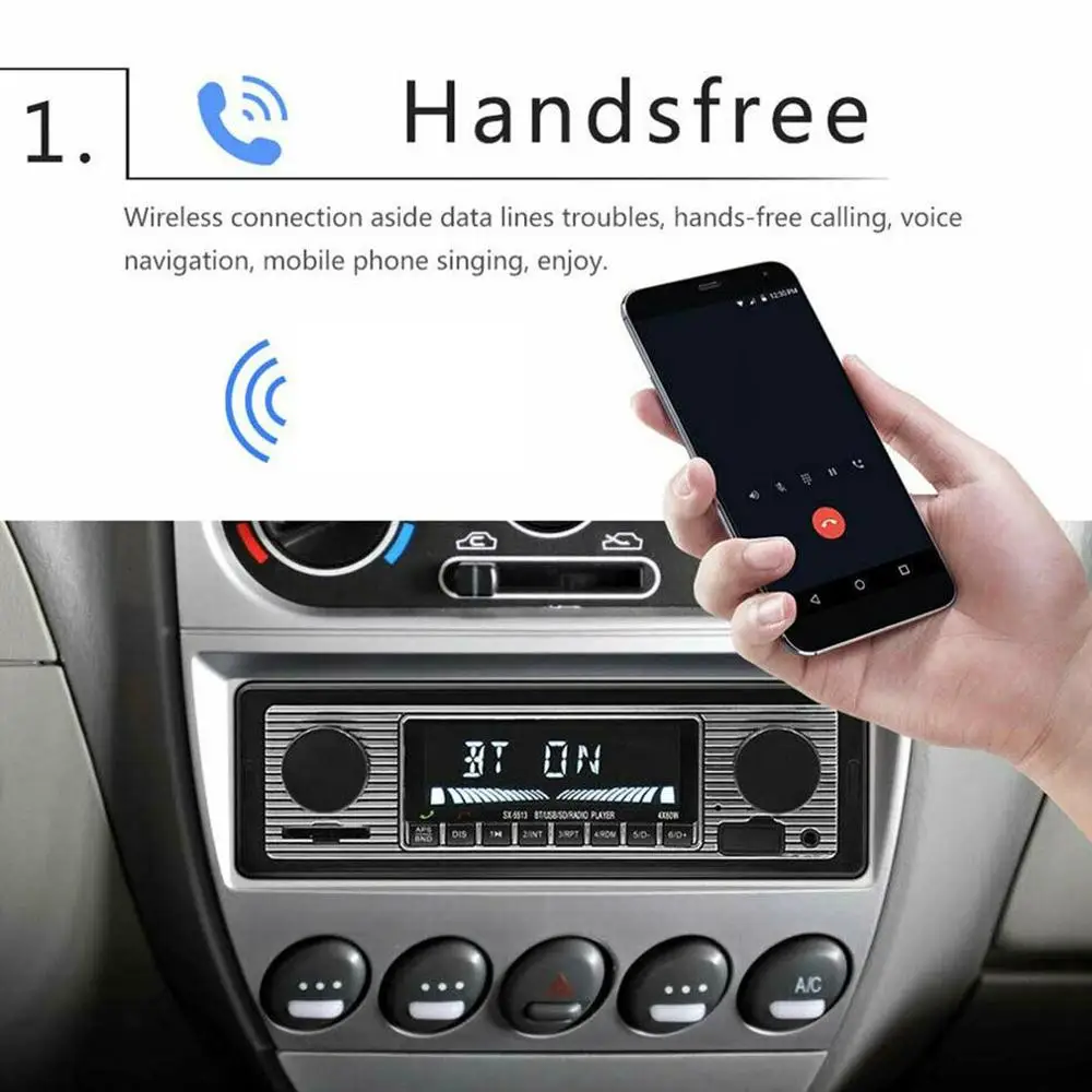 Vintage Car Wireless Radio MP3 Player Stereo USB/AUX Classic Stereo Audio FM Modulator Car Accessories
