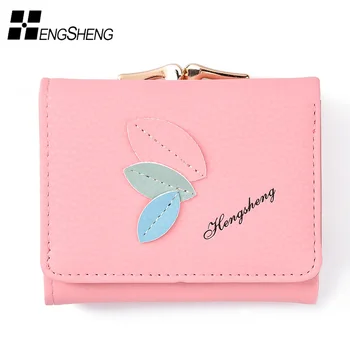 

NEW women wallet small Lovely Leaves Short Wallet Female Coin Purse Card Holders Handbag carteira feminina coin purse for women