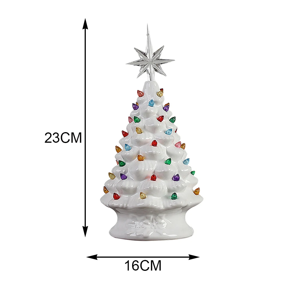 Для поделок, керамические рождественские елки, украшенные рождественской елкой, Настольный светильник, рождественские украшения для дома и фестиваля