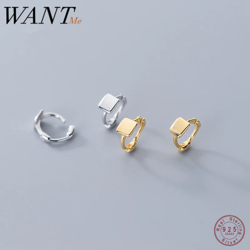 Минималистичные маленькие серьги гвоздики WANTME из серебра 100% пробы