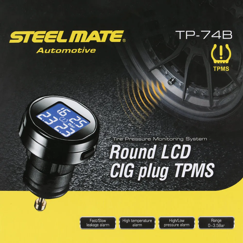 Беспроводная система контроля давления в шинах TPMS с 4 датчиками и ЖК