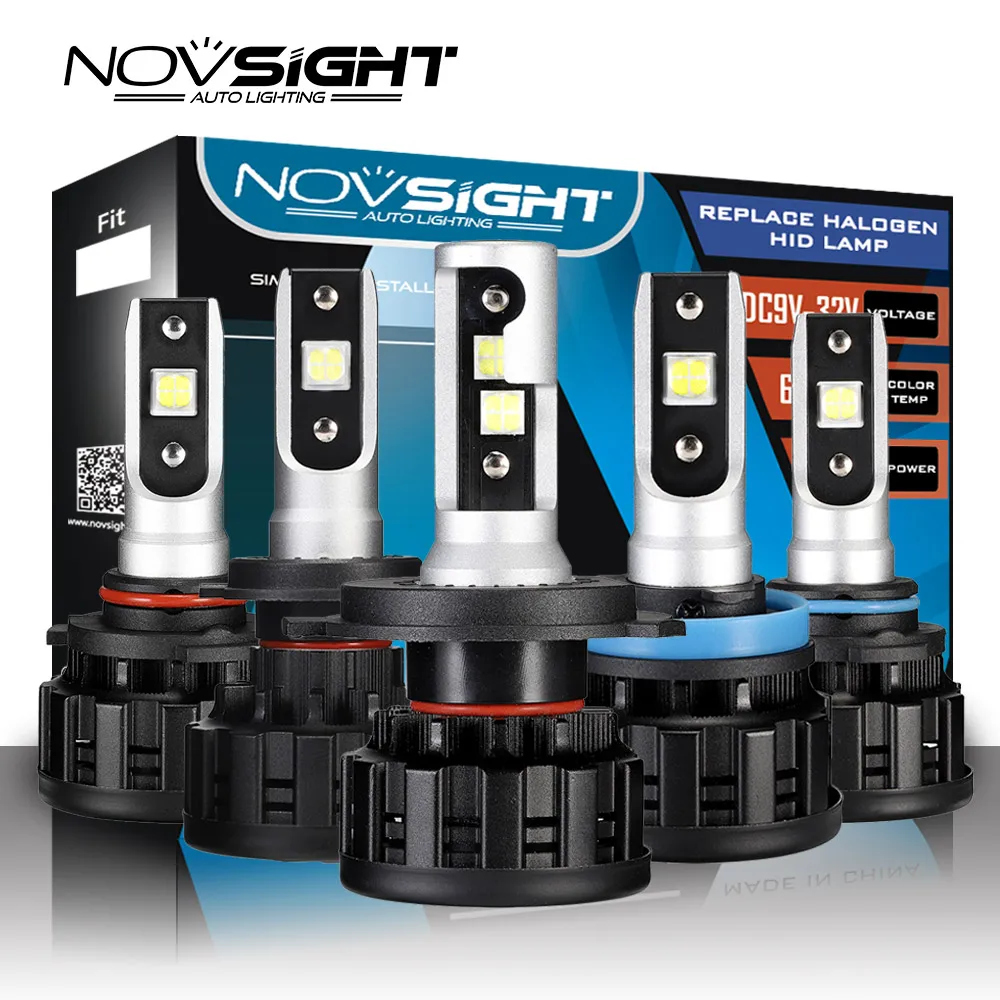 NOVSIGHT светодиодный головной светильник 2 шт. лампа h4 h7 60 Вт H1 H3 H8 H11 противотуманный