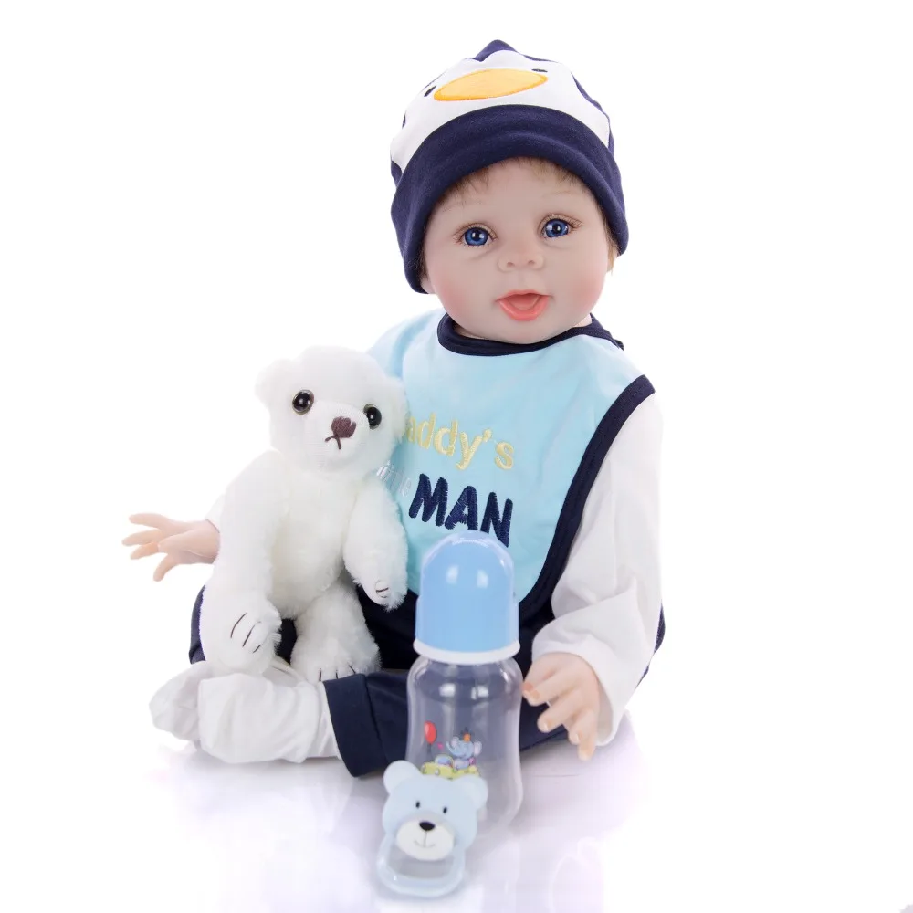 Изысканный хлопок reborn baby 55 см 3/4 силиконовая кукла реборн Реалистичная кукла новорождённого моделирования раннего образования реквизит Bebe игрушка для девочек