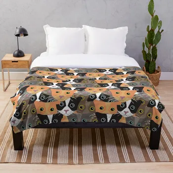 

Lots of Cats Throw Blanket Soft Sherpa Blanket Bed Sheet Single Knee Blanket Office Nap Blanket