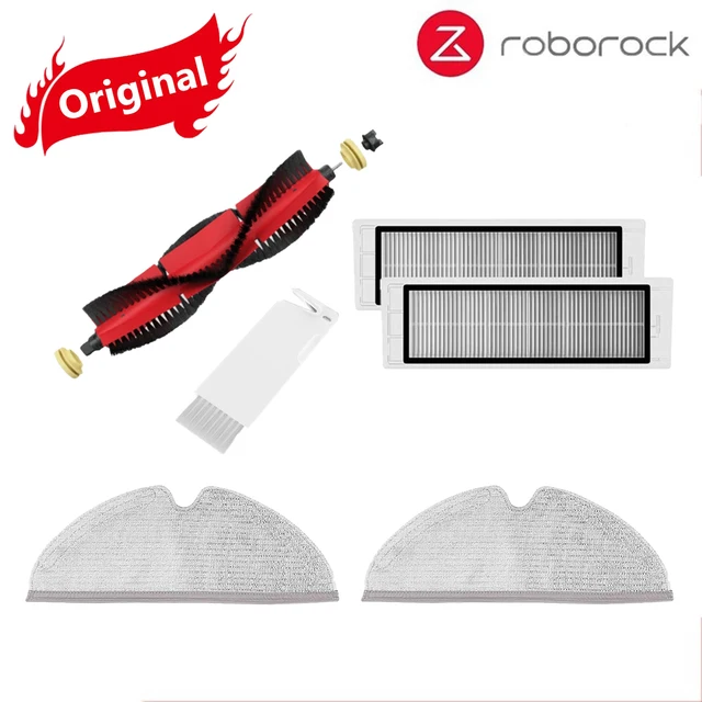 Original Roborock S5 Max / E4 / E5 / S45 Max / S6 MaxV Detachable Main Brush Silicon Side Brush Washable Filter Accessories white Suit  4