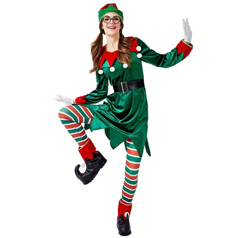 Disfraces de Navidad para mujeres y niñas adultas, vestido de elfo Grinch,  fiesta de Navidad de Año Nuevo, ropa de rendimiento de Santa claus verde| Trajes de festividades| - AliExpress