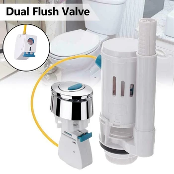 

Water Tank Dual Flush Fill Drain Valves Flush Push Button Water Tank Part for Universal Seats Toilet CLH@8