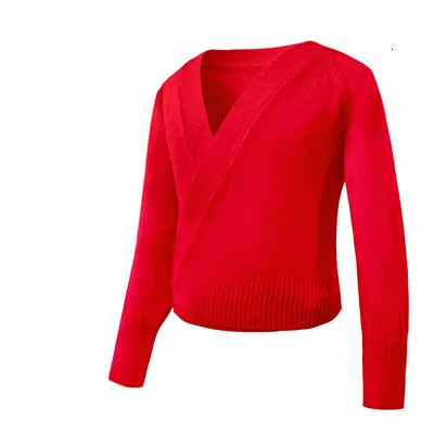Зимний красный балетный свитер; кардиганы для девочек; мягкие трикотажные танцевальные трико; теплое балетное пальто для детей - Цвет: Red