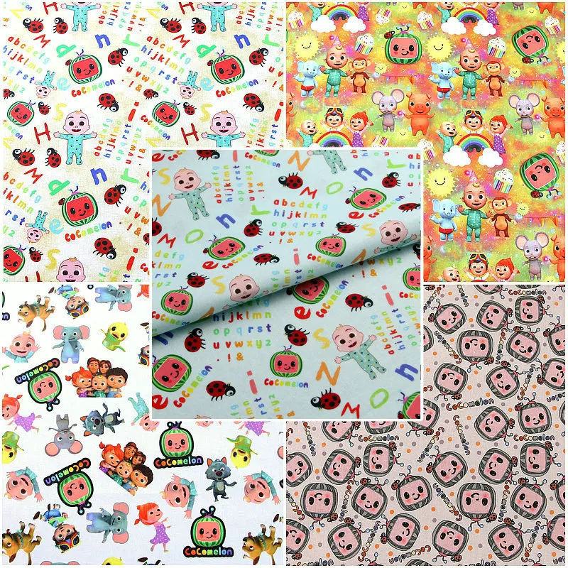 50*140 см хлопковый костюм для малышей с мультяшным принтом из ткани в клетку