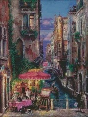 

NN xiaoyi cotton self-matching cross stitch Cross stitch RS cotton comes with no prints Oil painting European town (5)