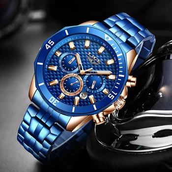 

Mens Watches LIGE Top Brand Luxury Men's Military Waterproof Sports Watch Men's Multi-function Quartz Clock Relogio Masculino