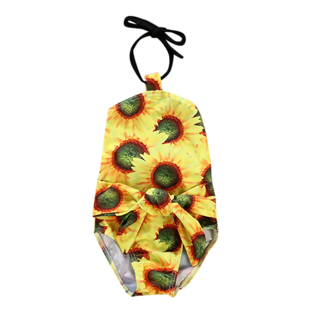 toddler baby girl swimwear one piece Bikini swimsuit fused Kids Swimwear children Swimsuit Bathing Sunflower Swimming Clothes