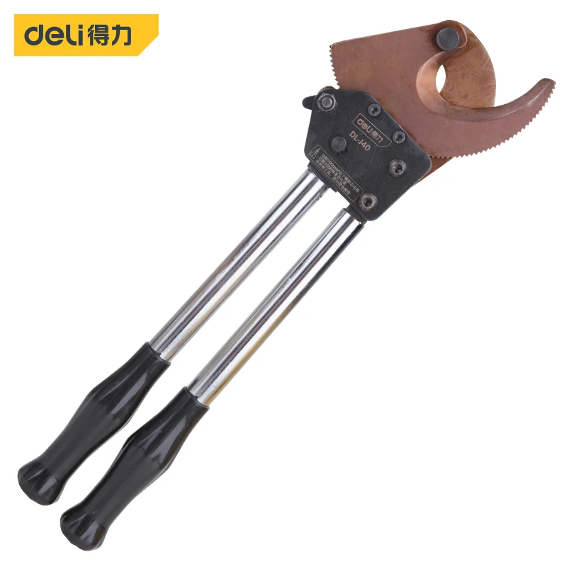 

Deli 40 mm Cable Cutting Tool Ratcheting Ratchet Cable Cutter J40 Suitable For Insulated Copper/Aluminium Cables Below 300mm