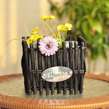 

Retro Wood Head Handmade Green Dill Indoor Flower Pot Rectangular Wooden Fence Flower Pot 12X12X17.5cm