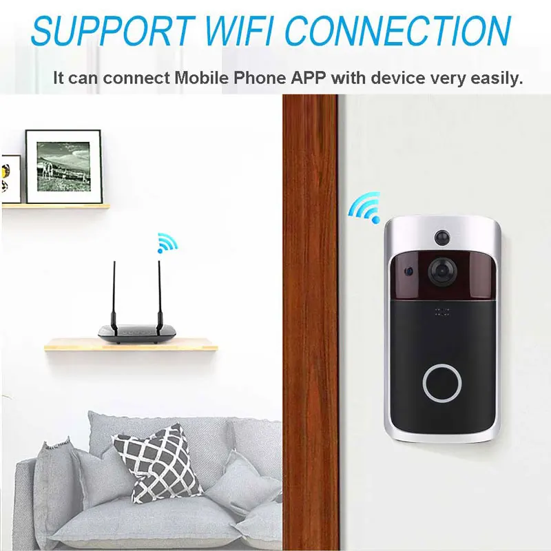 Умный WiFi видео дверной звонок камера визуальный домофон шлюз ночного видения видео дверной звонок ИК сигнализация беспроводная камера безопасности