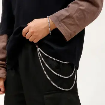 

6/7mm Width Stainless Steel Classic Square pearl Chain Belts Trousers Belly Unisex Chain Custom Body Or Pants Decoration Jewelry