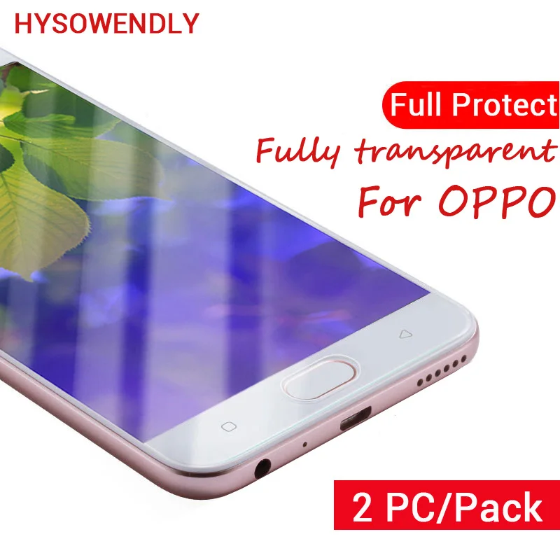 

HYSOWENDLY 2pc 2.5D 9H Premium Tempered Glass for OPPO A37 A57 A59 A73 A77 A79 A83 R9 R9s Plus Full Protective Screen Film Cover