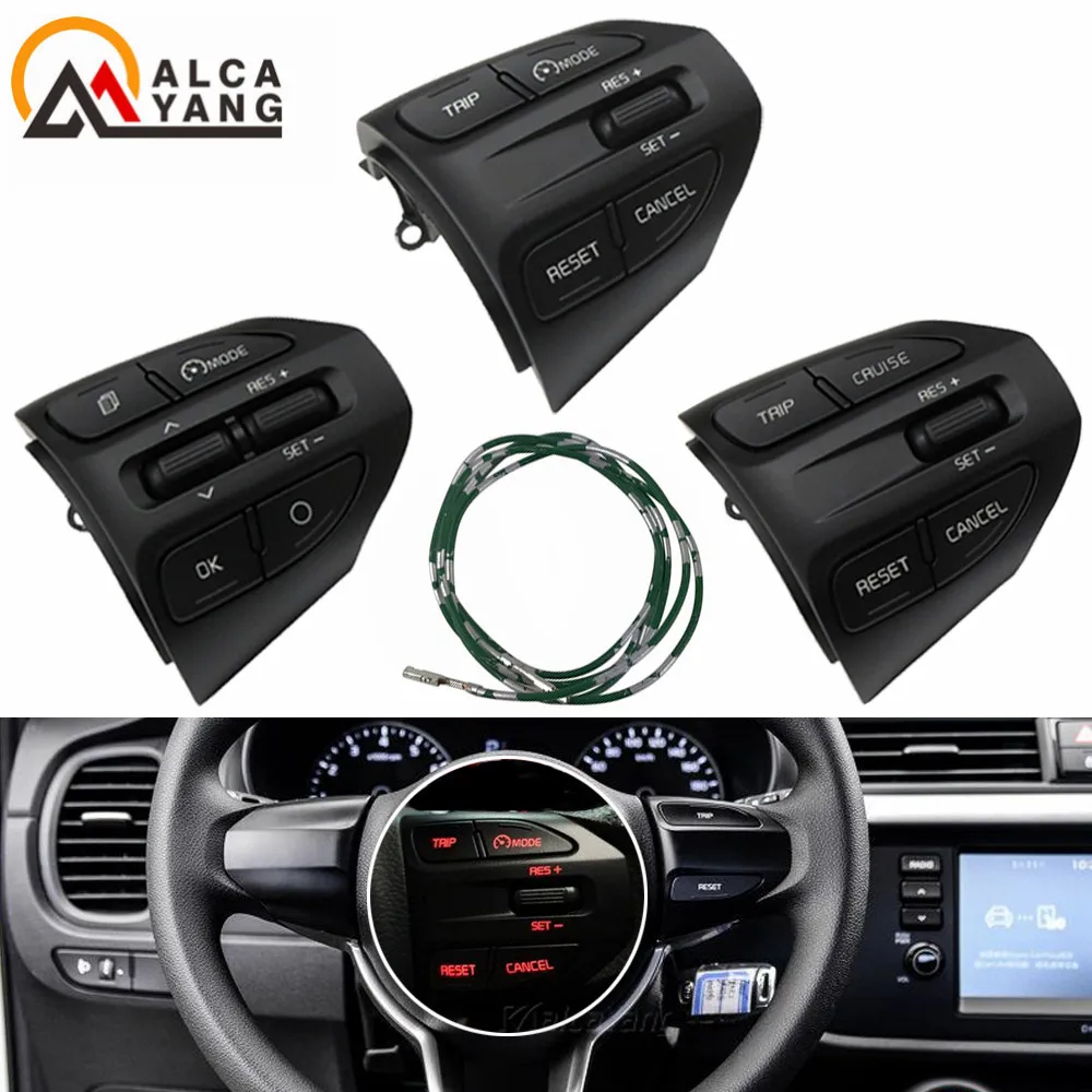 Botão do volante para kia k2 rio 2017 2018 2019 rio x linha botões bluetooth volume de controle de cruzeiro do telefone.