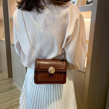 

Fashion Simple Small Square Bag Women's Designer Handbag 2020 High-quality Pu Leather Chain Mobile Phone Shoulder Bags J4