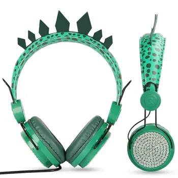 

Wired Headphones with Microphone Cute Jurassic Dinosaur 3.5mm for Learning Games Mobile Phone Wireless Headset